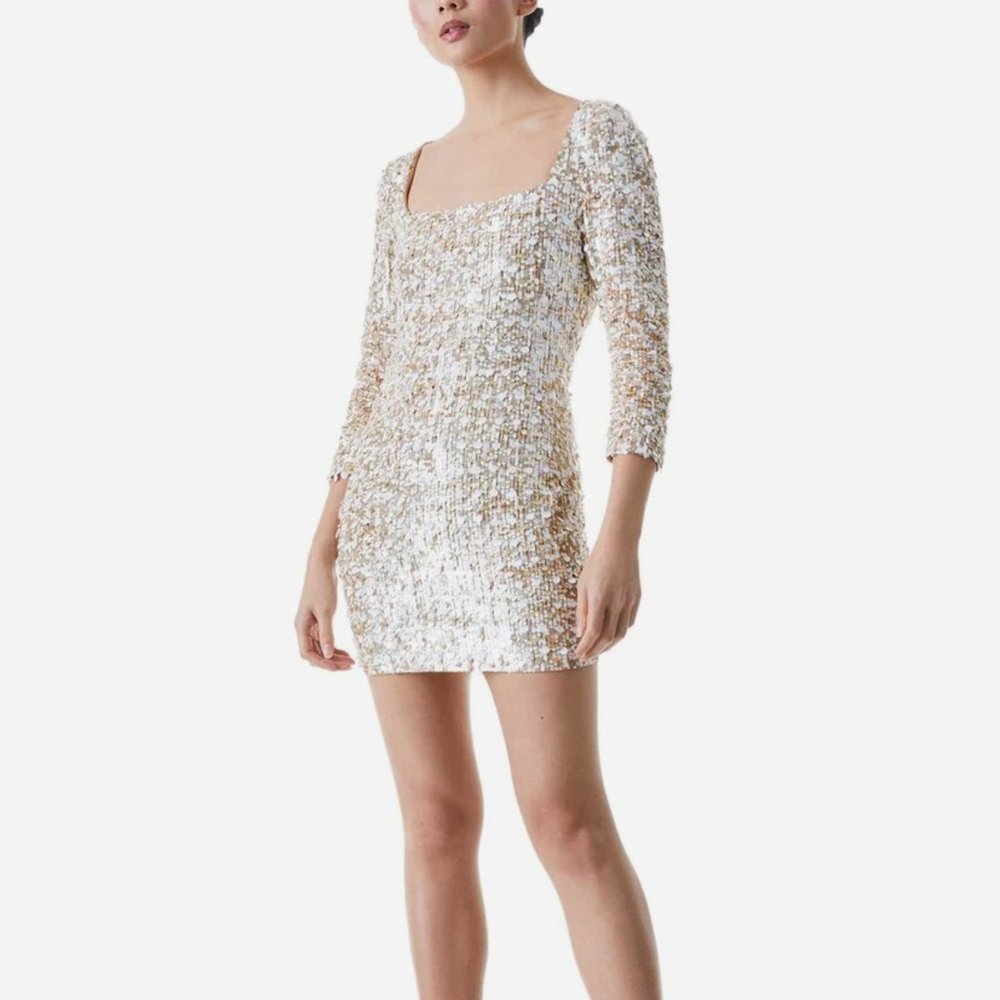 Alice + Olivia Gold Sequin Mini Dress